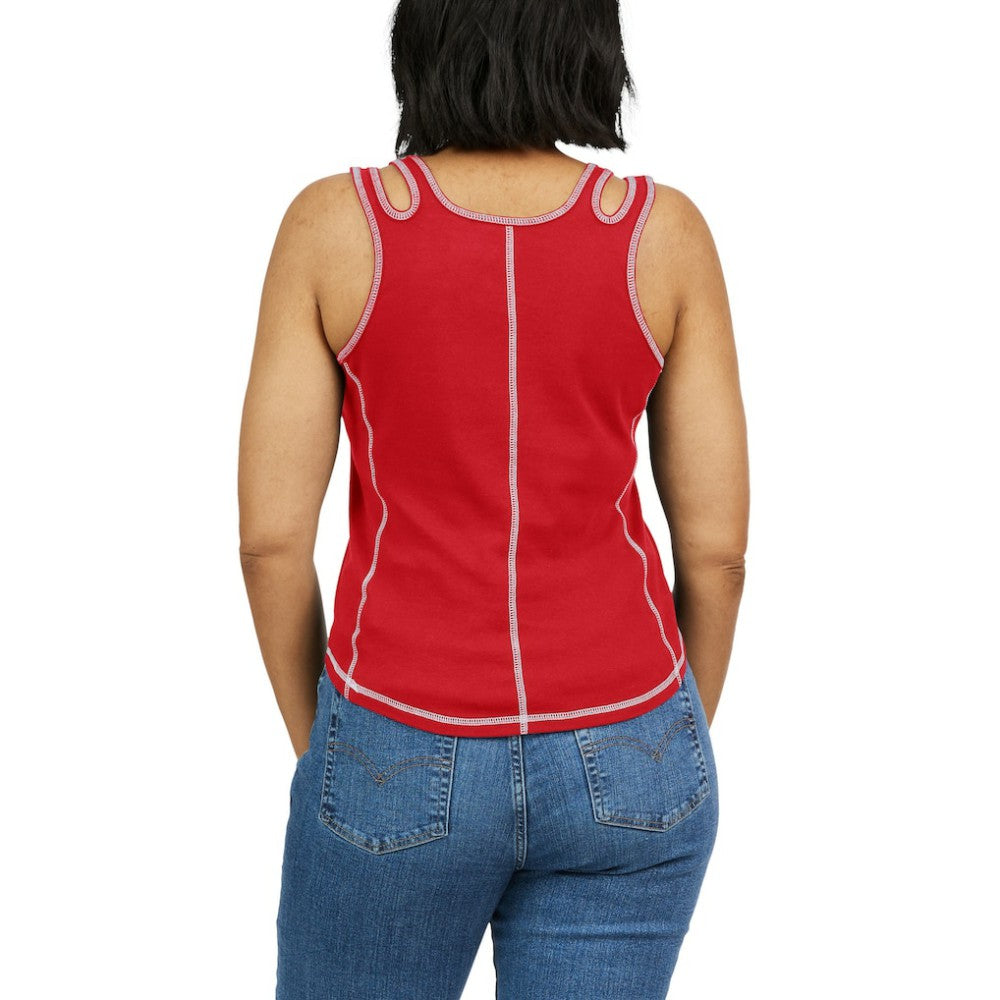Atlanta Braves WEAR by Erin Andrews Women's Contrast Stitch Tank Top - MLB Tanks