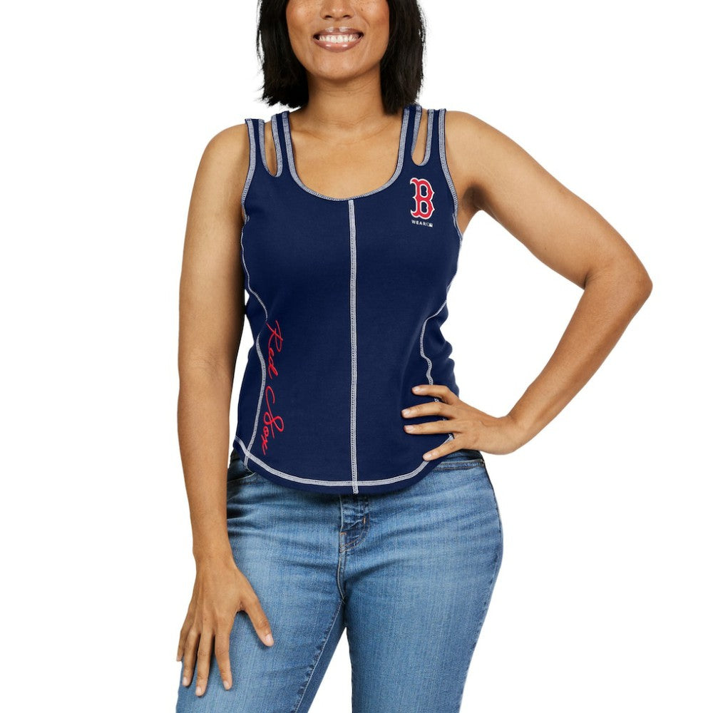 Boston Red Sox WEAR by Erin Andrews Women's Contrast Stitch Tank Top - MLB Tanks