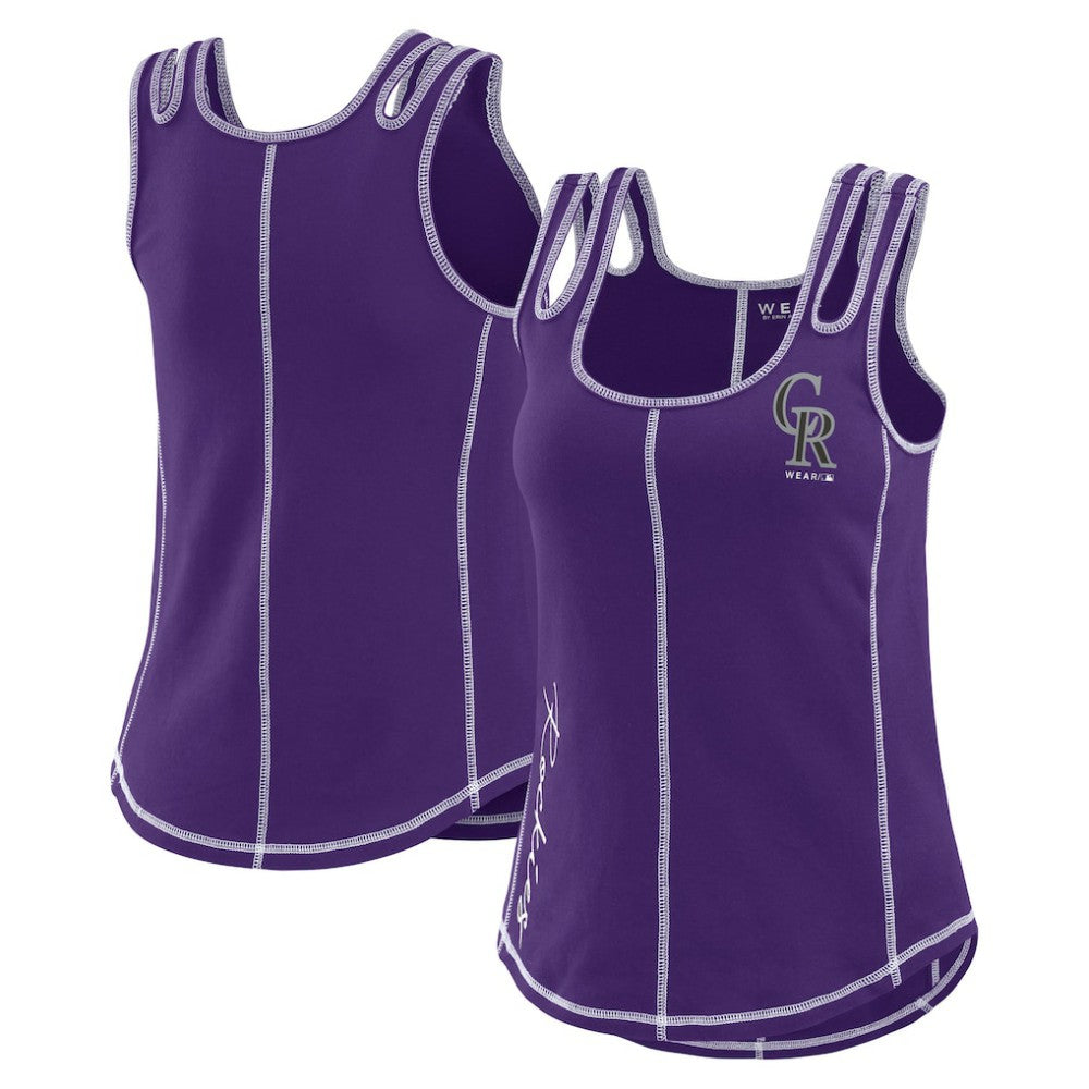 Colorado Rockies WEAR by Erin Andrews Women's Contrast Stitch Tank Top - MLB Tanks