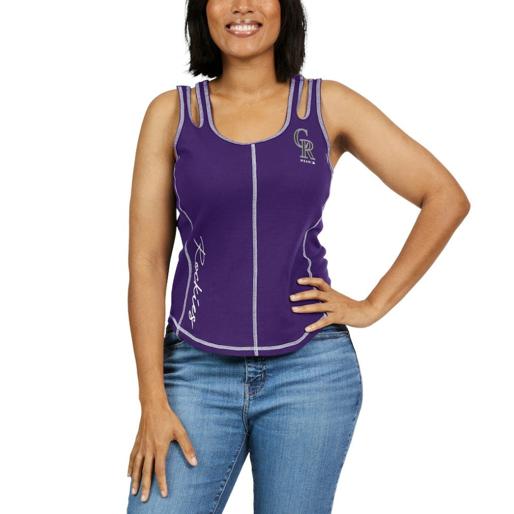 Colorado Rockies WEAR by Erin Andrews Women's Contrast Stitch Tank Top - MLB Tanks