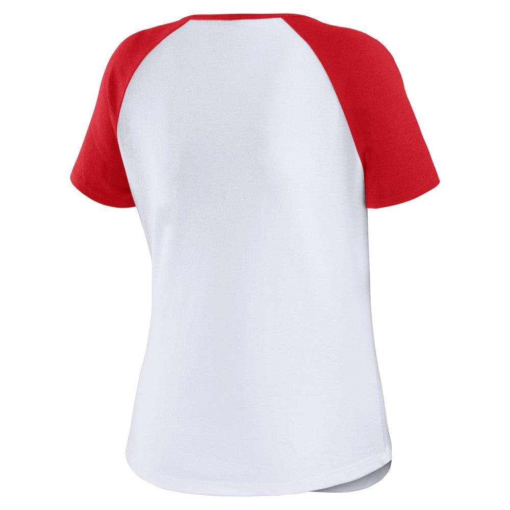 St. Louis Cardinals WEAR by Erin Andrews Women's Fitted Henley Raglan T-Shirt - MLB T-shirts