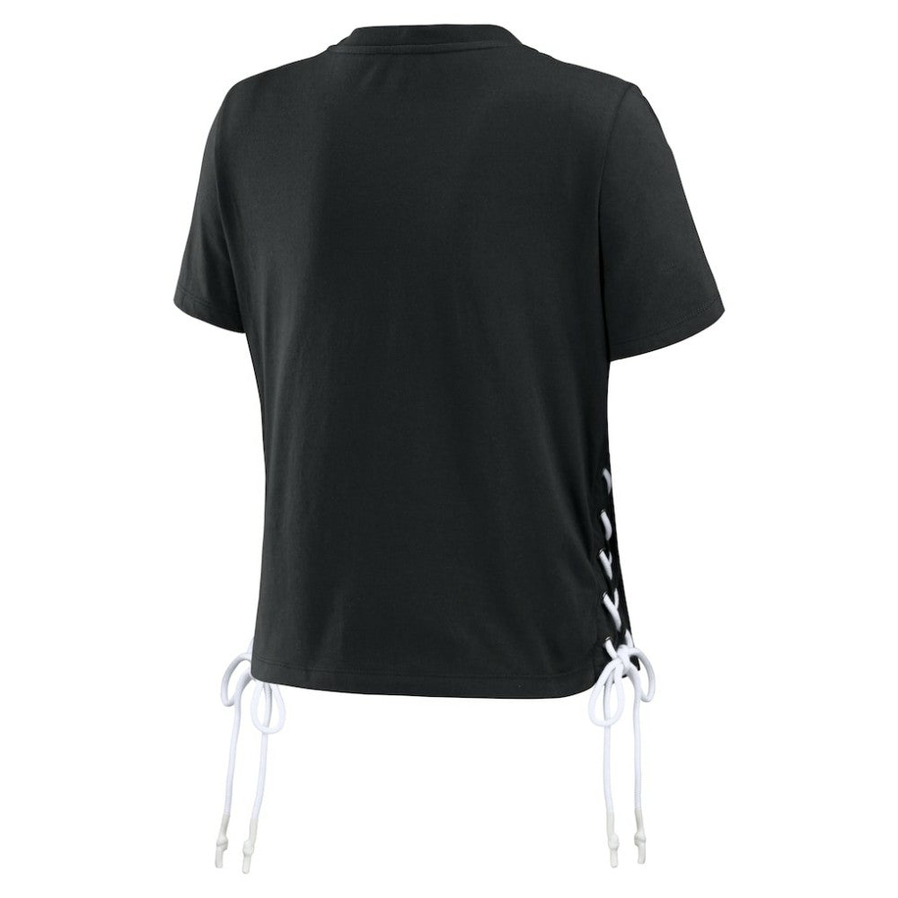 San Francisco Giants WEAR by Erin Andrews Women's Side Lace-Up Cropped T-Shirt - MLB T-shirts