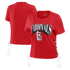 St. Louis Cardinals WEAR by Erin Andrews Women's Side Lace-Up Cropped T-Shirt - MLB T-shirts