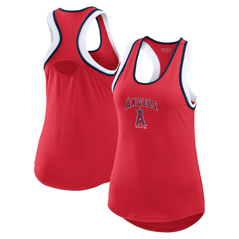 Los Angeles Angels WEAR by Erin Andrews Women's Colorblock Racerback Tank Top - MLB Tanks