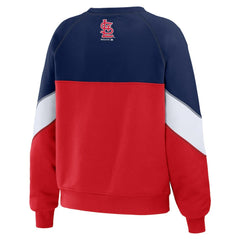 St. Louis Cardinals WEAR by Erin Andrews Women's Color Block Crew Neck Pullover Sweatshirt - MLB Pullover