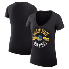 Black Golden State Warriors G-III 4Her by Carl Banks Women's Super-Slim Fit Lightweight Large City Logo V-Neck T-Shirt sale | NBA