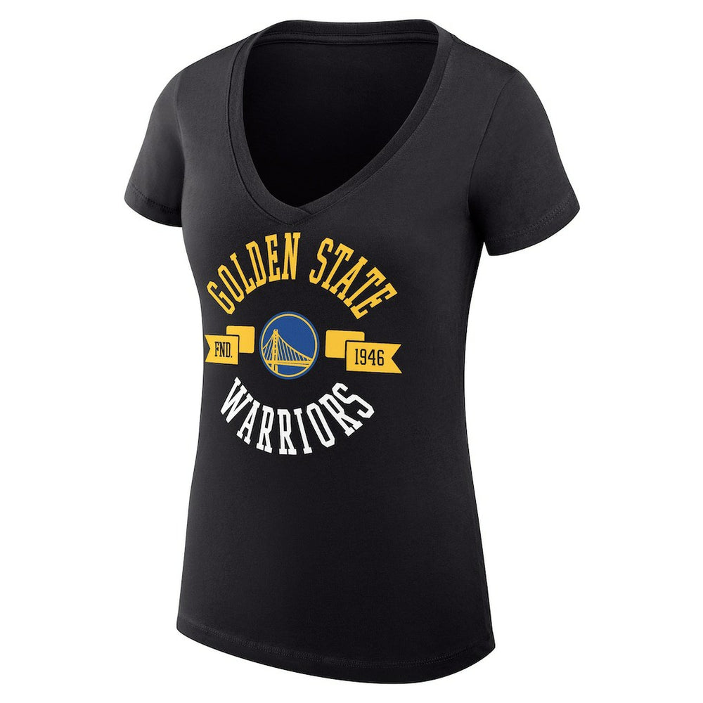 Black Golden State Warriors G-III 4Her by Carl Banks Women's Super-Slim Fit Lightweight Large City Logo V-Neck T-Shirt sale | NBA