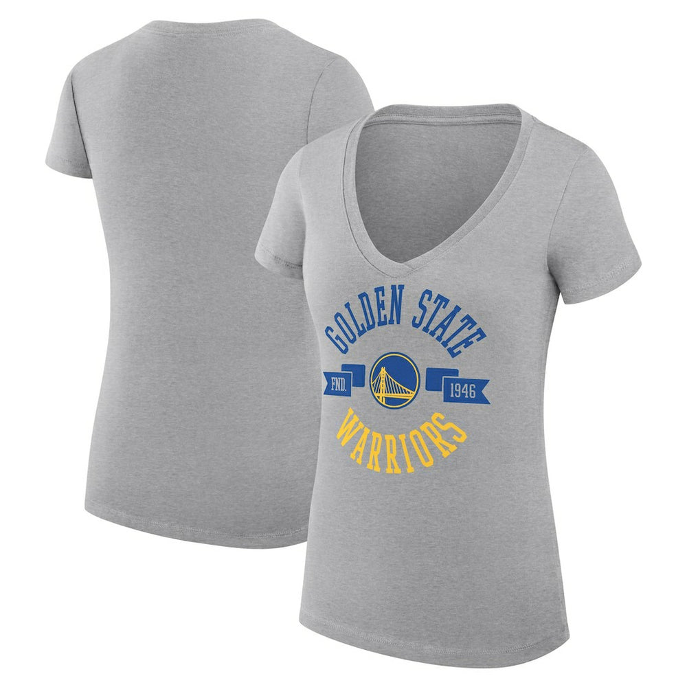 Heather Gray Golden State Warriors G-III 4Her by Carl Banks Women's Super-Slim Fit Lightweight Large City Logo V-Neck T-Shirt sale | NBA