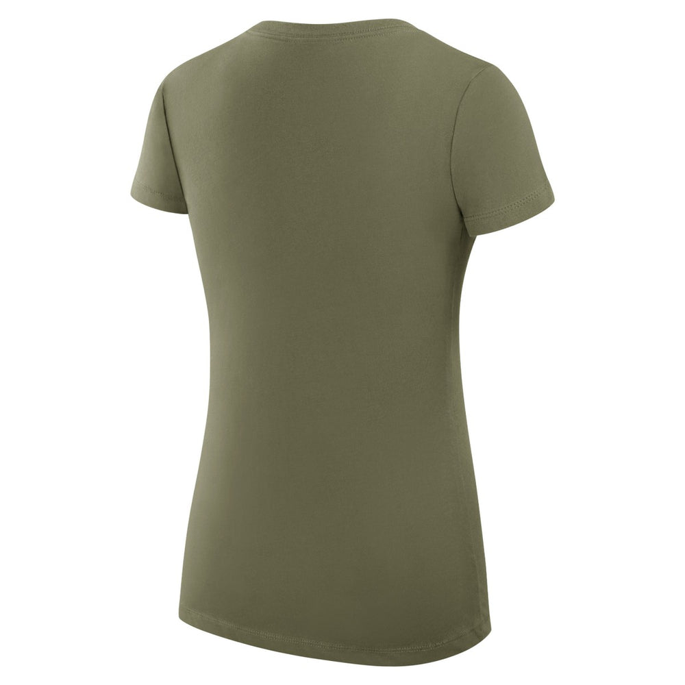 Olive Milwaukee Bucks G-III 4Her by Carl Banks Women's Super-Slim Fit Lightweight Large City Logo V-Neck T-Shirt | NBA
