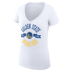 White Golden State Warriors G-III 4Her by Carl Banks Women's Super-Slim Fit Lightweight Large City Logo V-Neck T-Shirt sale | NBA