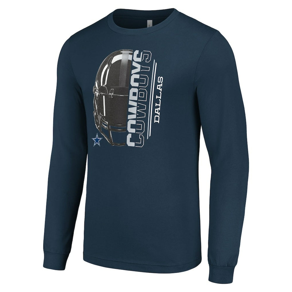 Dallas Cowboys Starter Half Helmet Logo Long Sleeve T-Shirt | NFL Sale