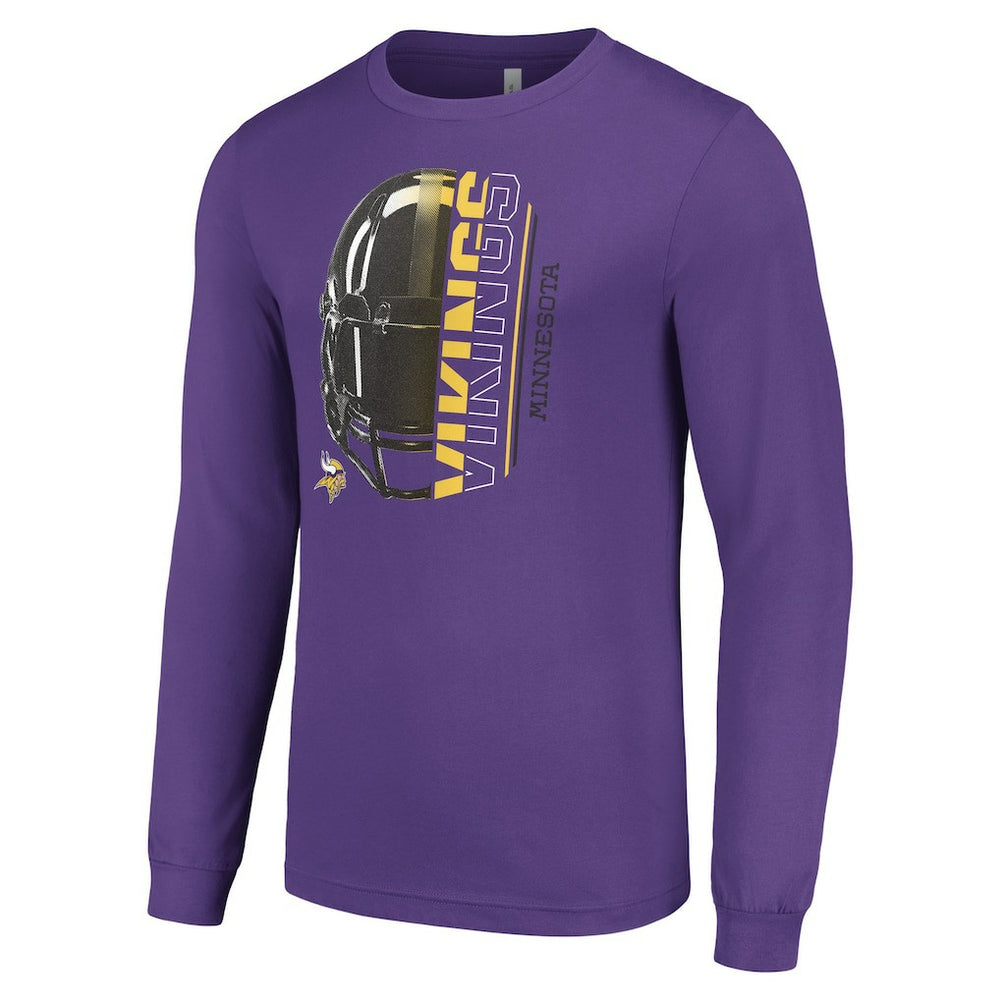 Minnesota Vikings Starter Half Helmet Logo Long Sleeve T-Shirt | NFL Discount