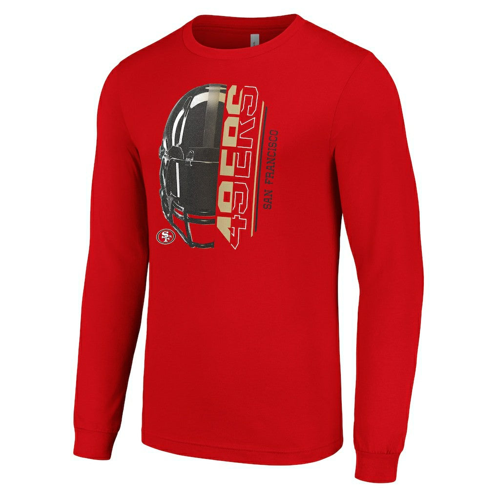 San Francisco 49ers Starter Half Helmet Logo Long Sleeve T-Shirt | NFL Discount