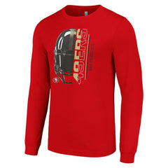 San Francisco 49ers Starter Half Helmet Logo Long Sleeve T-Shirt | NFL Discount