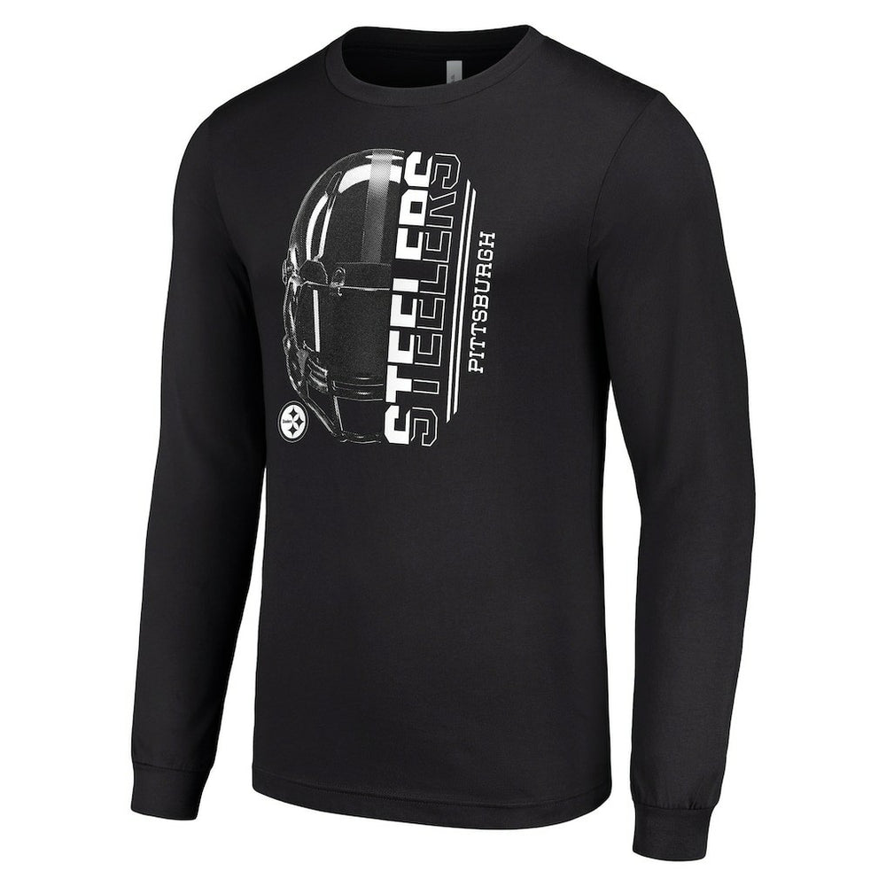 Pittsburgh Steelers Starter Half Helmet Logo Long Sleeve T-Shirt | NFL Hot