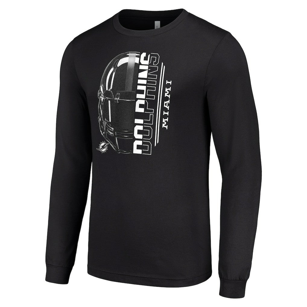 Miami Dolphins Starter Half Helmet Logo Long Sleeve T-Shirt | NFL Hot