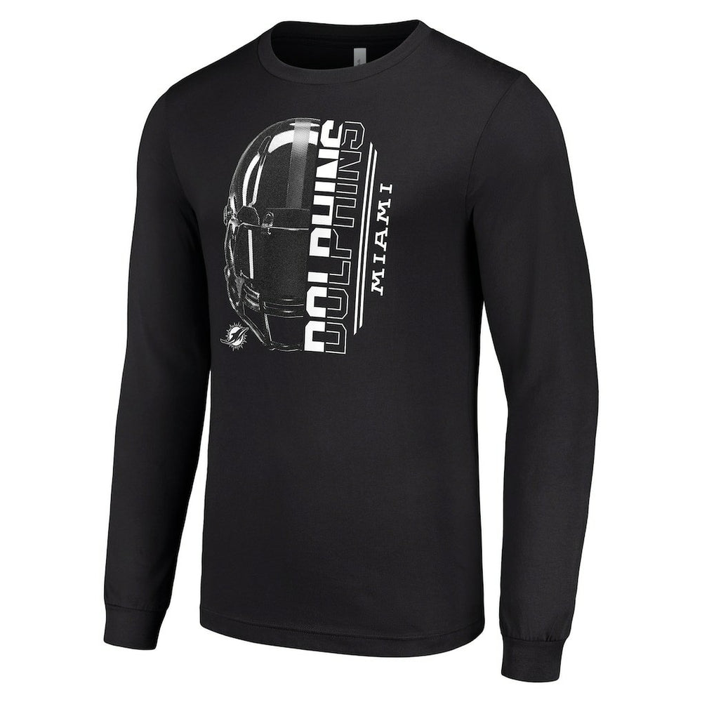 Miami Dolphins Starter Half Helmet Logo Long Sleeve T-Shirt | NFL Hot