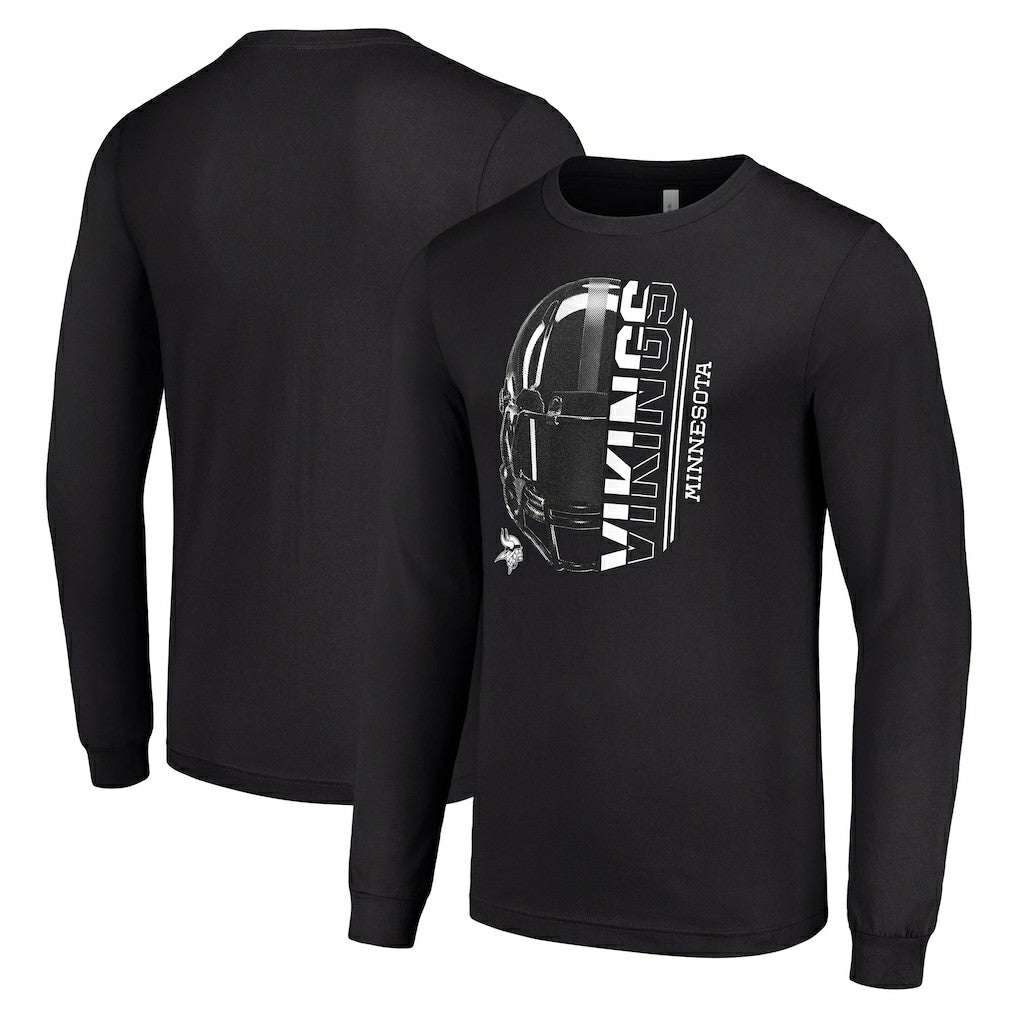 Minnesota Vikings Starter Half Helmet Logo Long Sleeve T-Shirt | NFL Discount