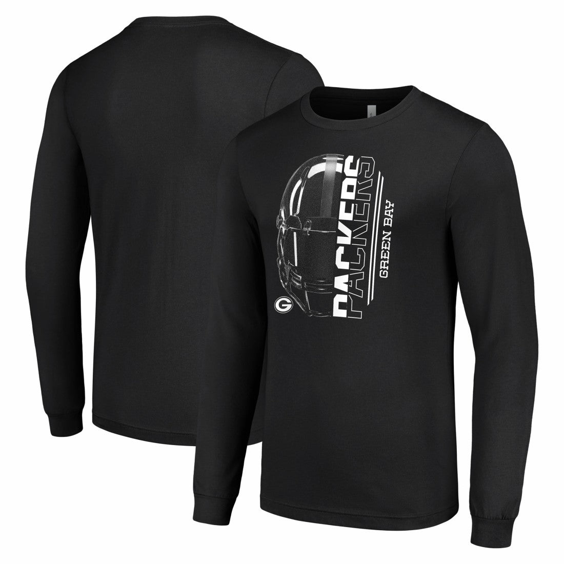 Green Bay Packers Starter Half Helmet Logo Long Sleeve T-Shirt | NFL Outlet