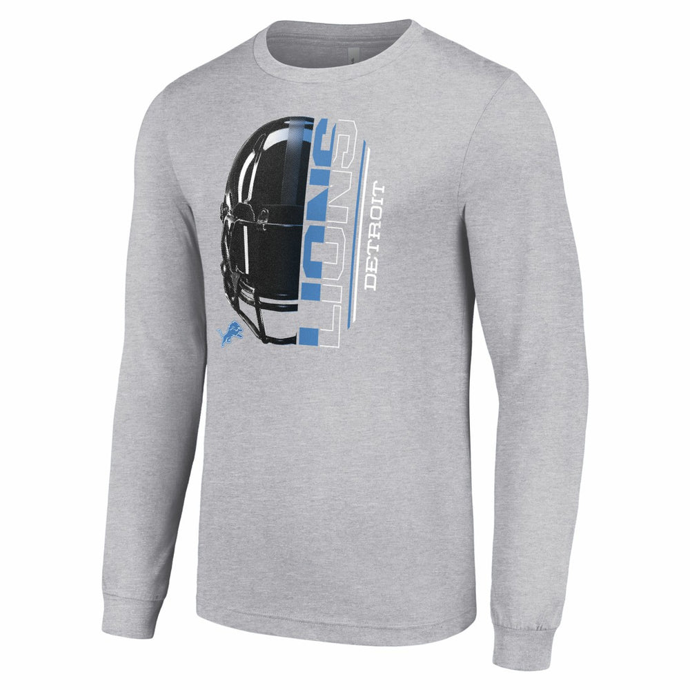 Detroit Lions Starter Half Helmet Logo Long Sleeve Heathered T-Shirt | NFL Discount
