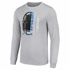 Detroit Lions Starter Half Helmet Logo Long Sleeve Heathered T-Shirt | NFL Discount