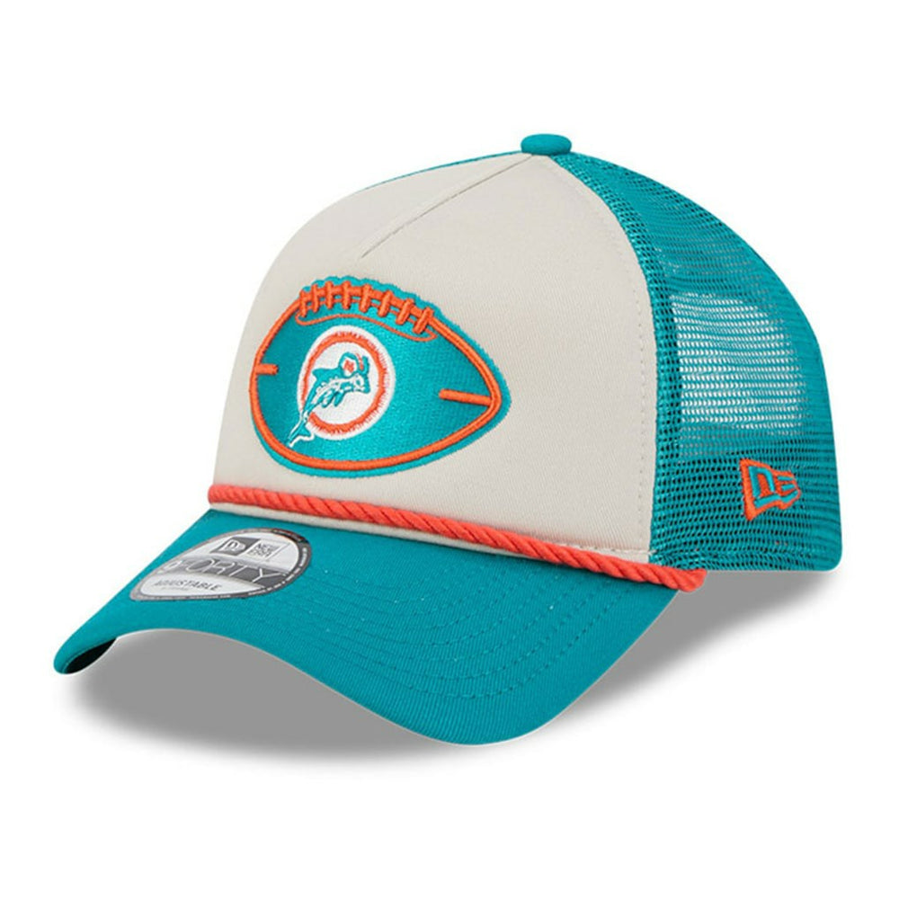 Miami Dolphins 2024 Sideline Historic 9FORTY A-Frame Trucker Adjustable Hat | NFL Sale