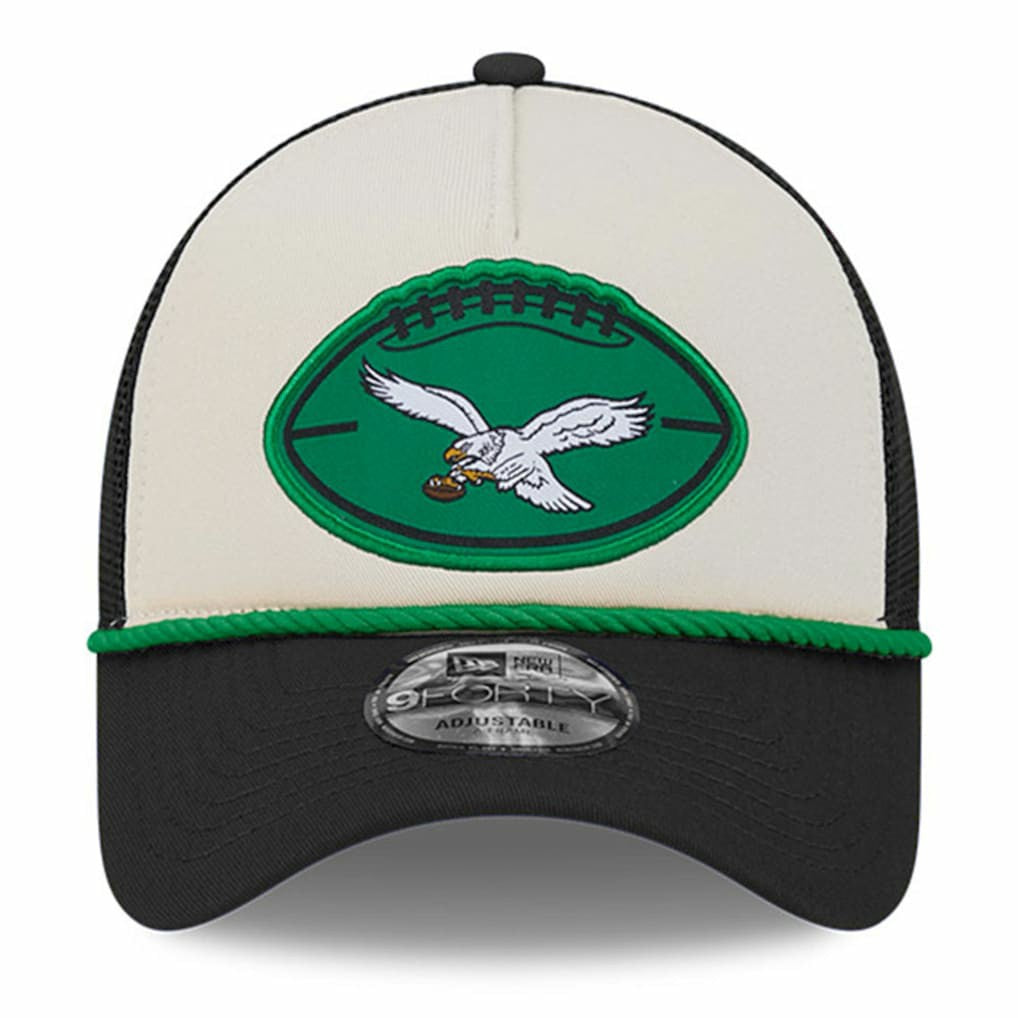 Philadelphia Eagles 2024 Sideline Historic 9FORTY A-Frame Trucker Adjustable Hat | NFL Outlet