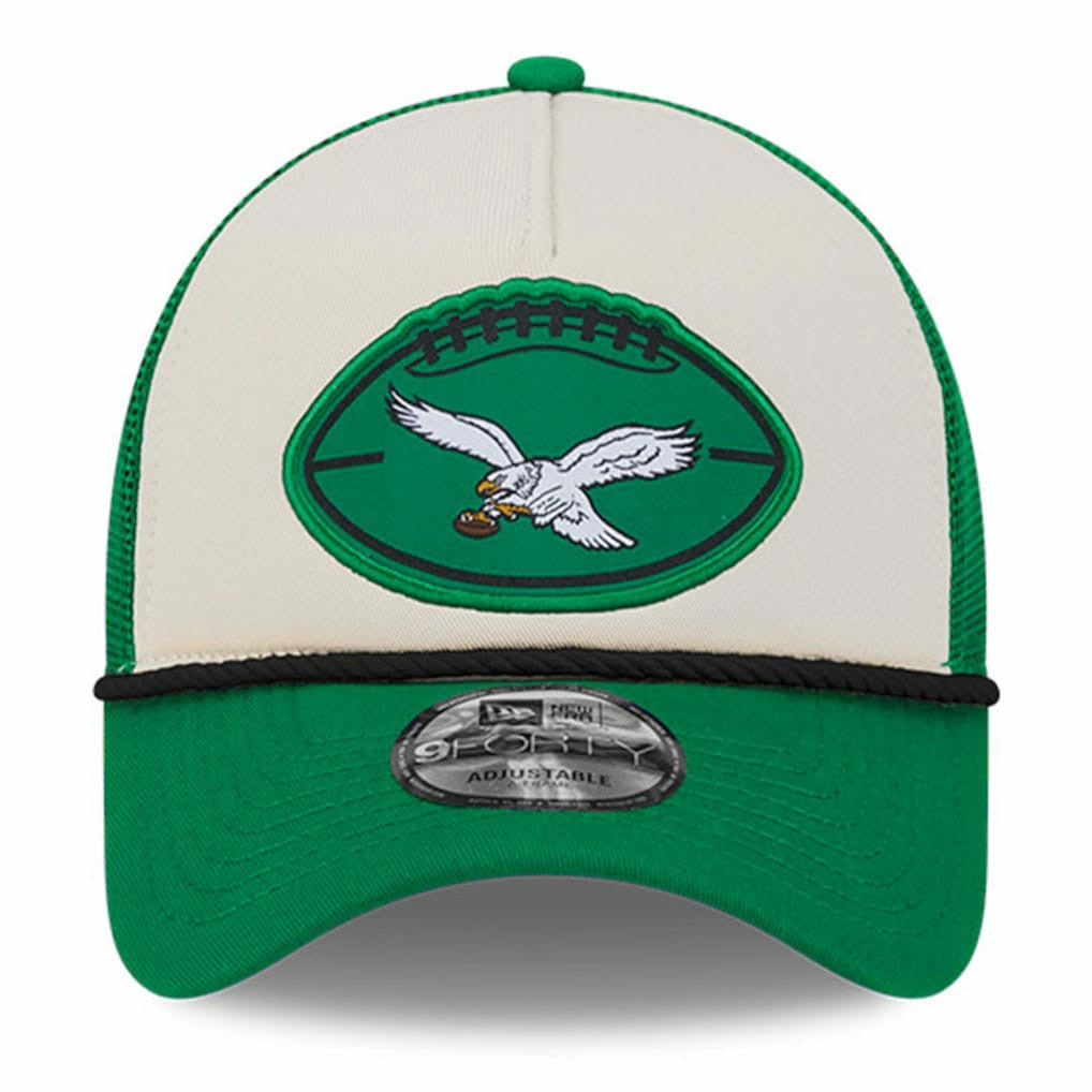 Philadelphia Eagles 2024 Sideline Historic 9FORTY A-Frame Trucker Adjustable Hat | NFL New