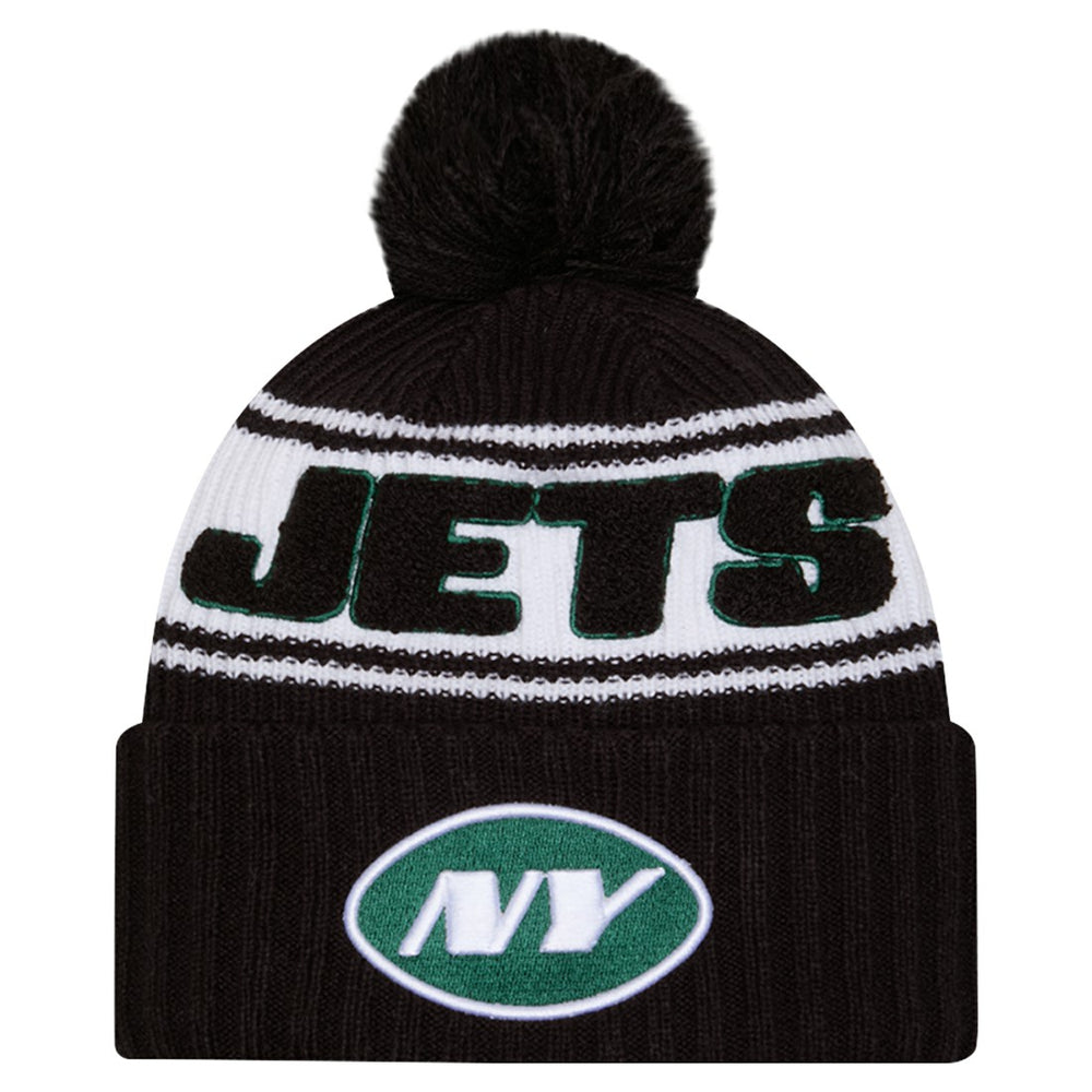 New York Jets 2024 Sideline Cuffed Knit Hat with Pom | NFL New