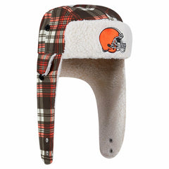 Cleveland Browns Sideline Plaid Sherpa Trapper Hat | NFL Discount