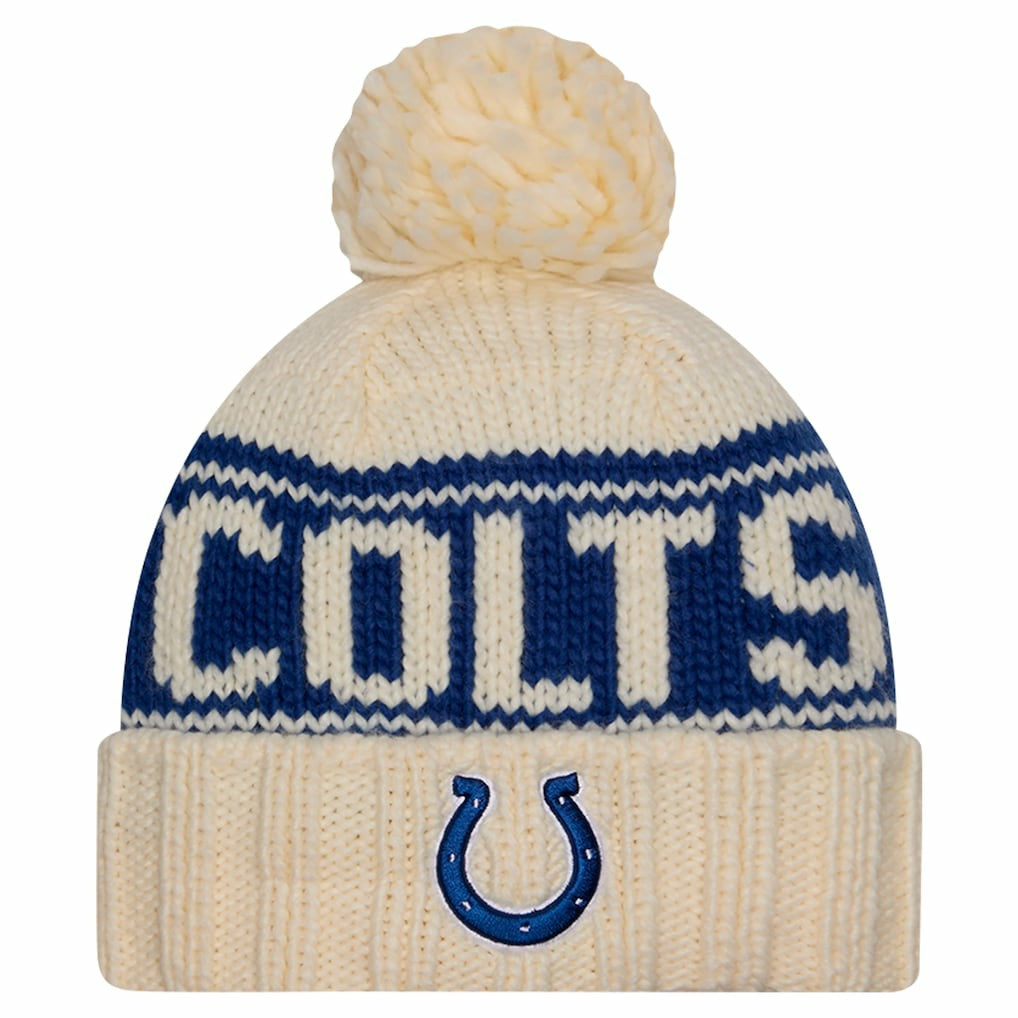 Indianapolis Colts Women's 2024 Sideline Cuffed Knit Hat with Pom | NFL Near me