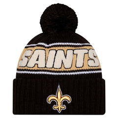 New Orleans Saints Youth 2024 Sideline Sport Cuffed Knit Hat with Pom | NFL Discount