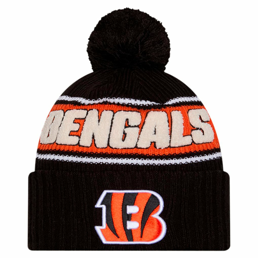 Cincinnati Bengals Youth 2024 Sideline Sport Cuffed Knit Hat with Pom | NFL New