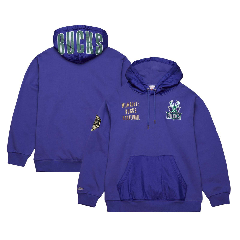 Purple Milwaukee Bucks Team OG 2.0 Vintage Logo Fleece Pullover Hoodie | NBA