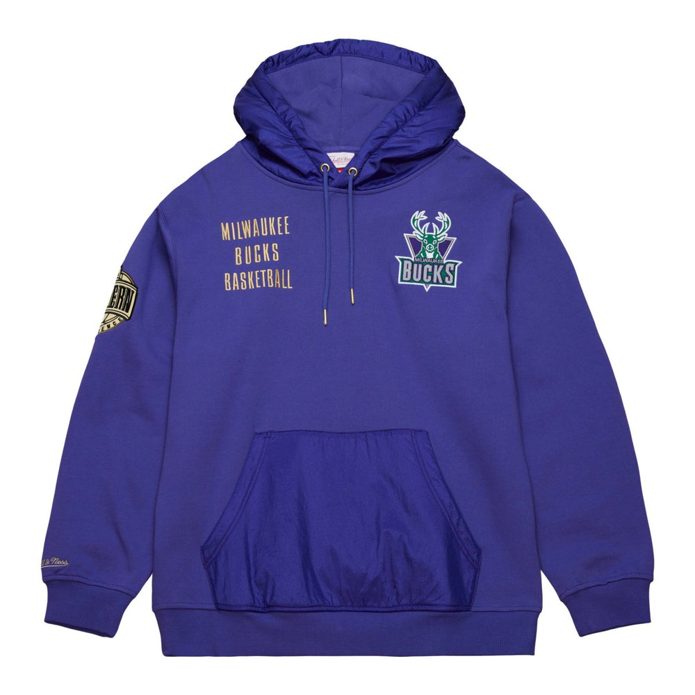 Purple Milwaukee Bucks Team OG 2.0 Vintage Logo Fleece Pullover Hoodie | NBA