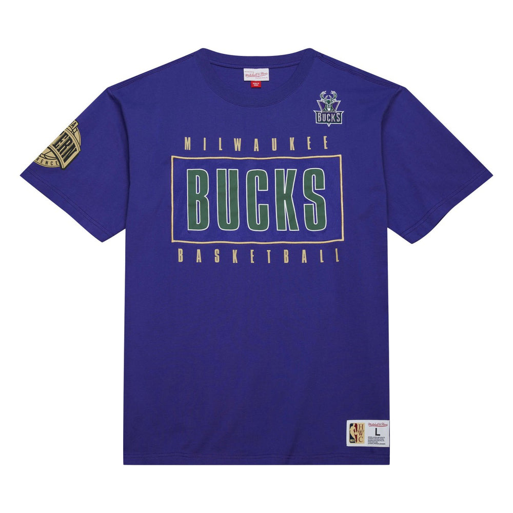 Purple Milwaukee Bucks Hardwood Classics Team OG 2.0 Premium Vintage Logo T-Shirt | NBA