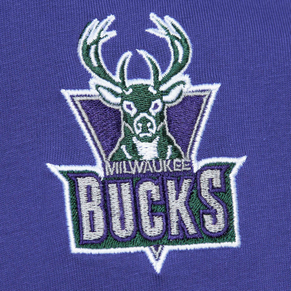 Purple Milwaukee Bucks Hardwood Classics Team OG 2.0 Premium Vintage Logo T-Shirt | NBA