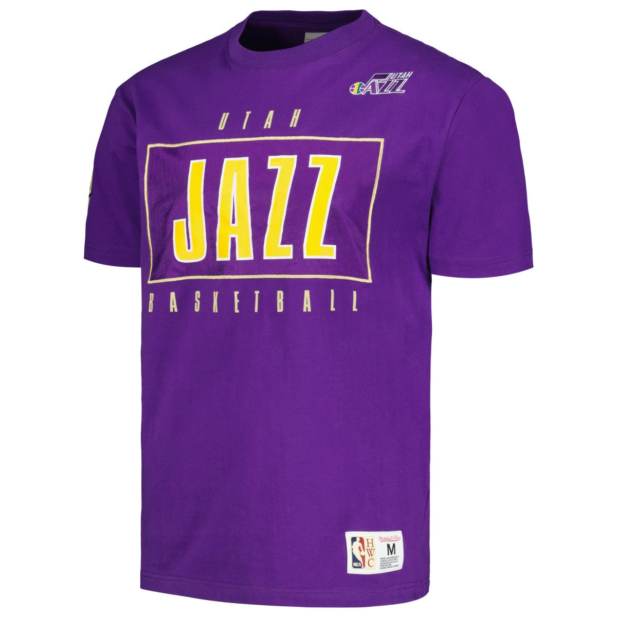 Purple Utah Jazz Hardwood Classics Team OG 2.0 Premium Vintage Logo T-Shirt | NBA