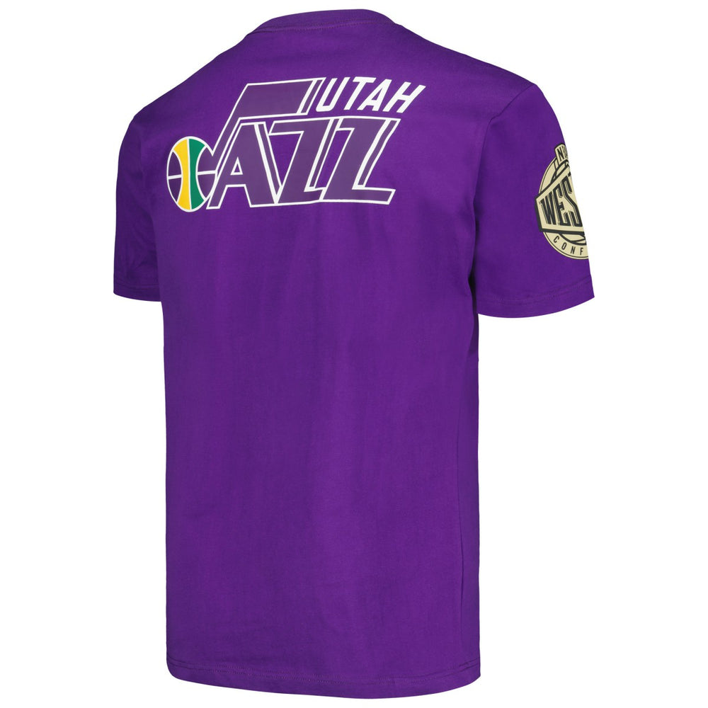 Purple Utah Jazz Hardwood Classics Team OG 2.0 Premium Vintage Logo T-Shirt | NBA