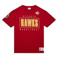 Red Atlanta Hawks Hardwood Classics Team OG 2.0 Premium Vintage Logo T-Shirt | NBA