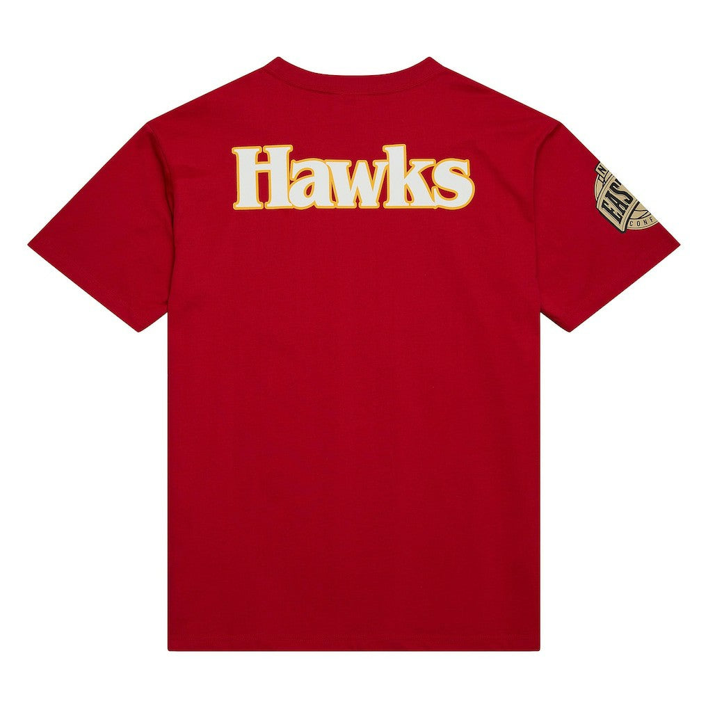 Red Atlanta Hawks Hardwood Classics Team OG 2.0 Premium Vintage Logo T-Shirt | NBA