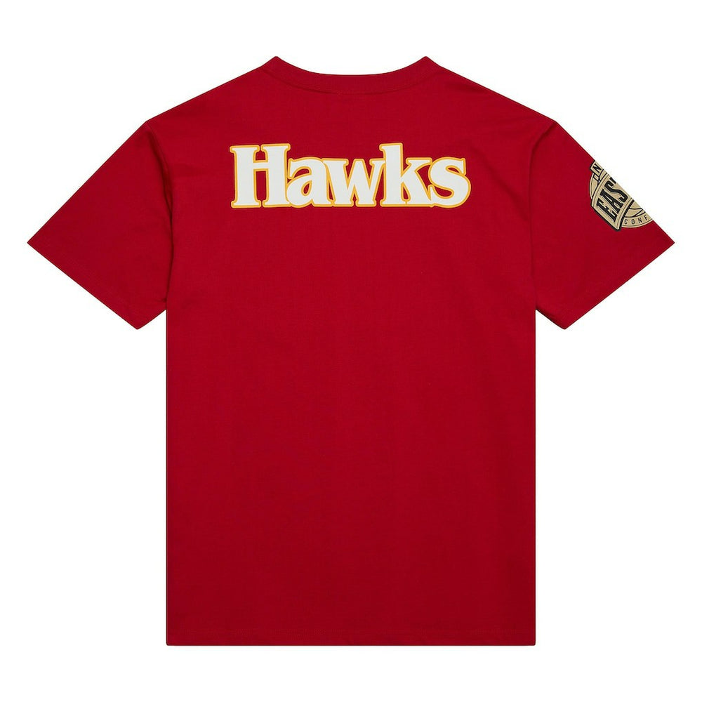Red Atlanta Hawks Hardwood Classics Team OG 2.0 Premium Vintage Logo T-Shirt | NBA
