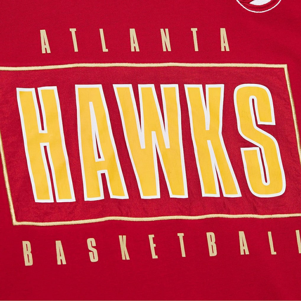 Red Atlanta Hawks Hardwood Classics Team OG 2.0 Premium Vintage Logo T-Shirt | NBA