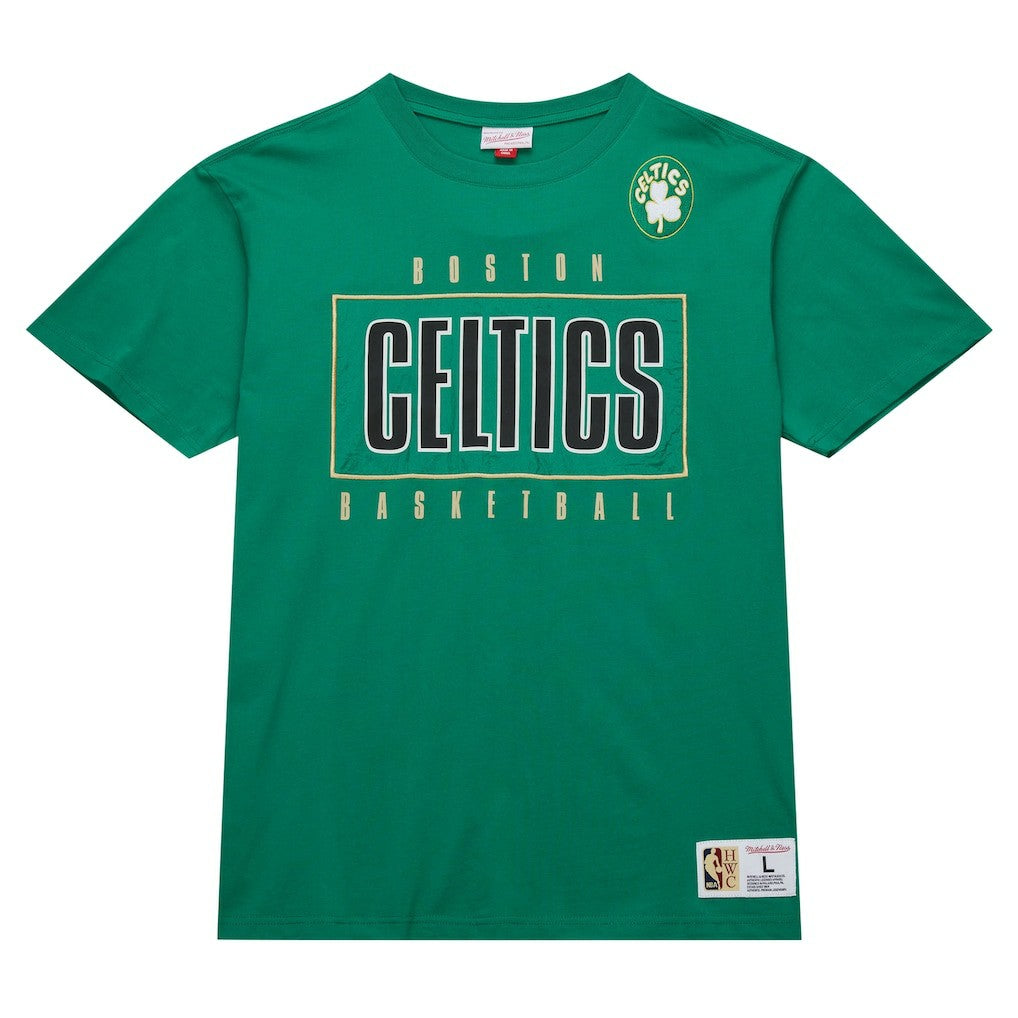 Kelly Green Boston Celtics Hardwood Classics Team OG 2.0 Premium Vintage Logo T-Shirt | NBA