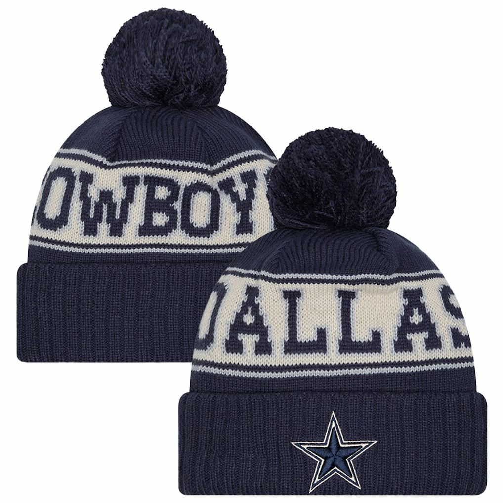 Dallas Cowboys Retro Cuffed Knit Hat with Pom | NFL Discount