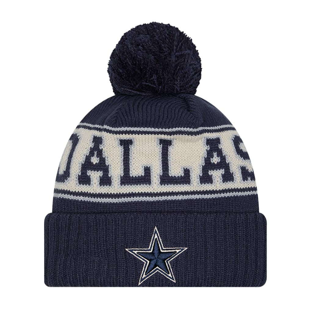Dallas Cowboys Retro Cuffed Knit Hat with Pom | NFL Discount