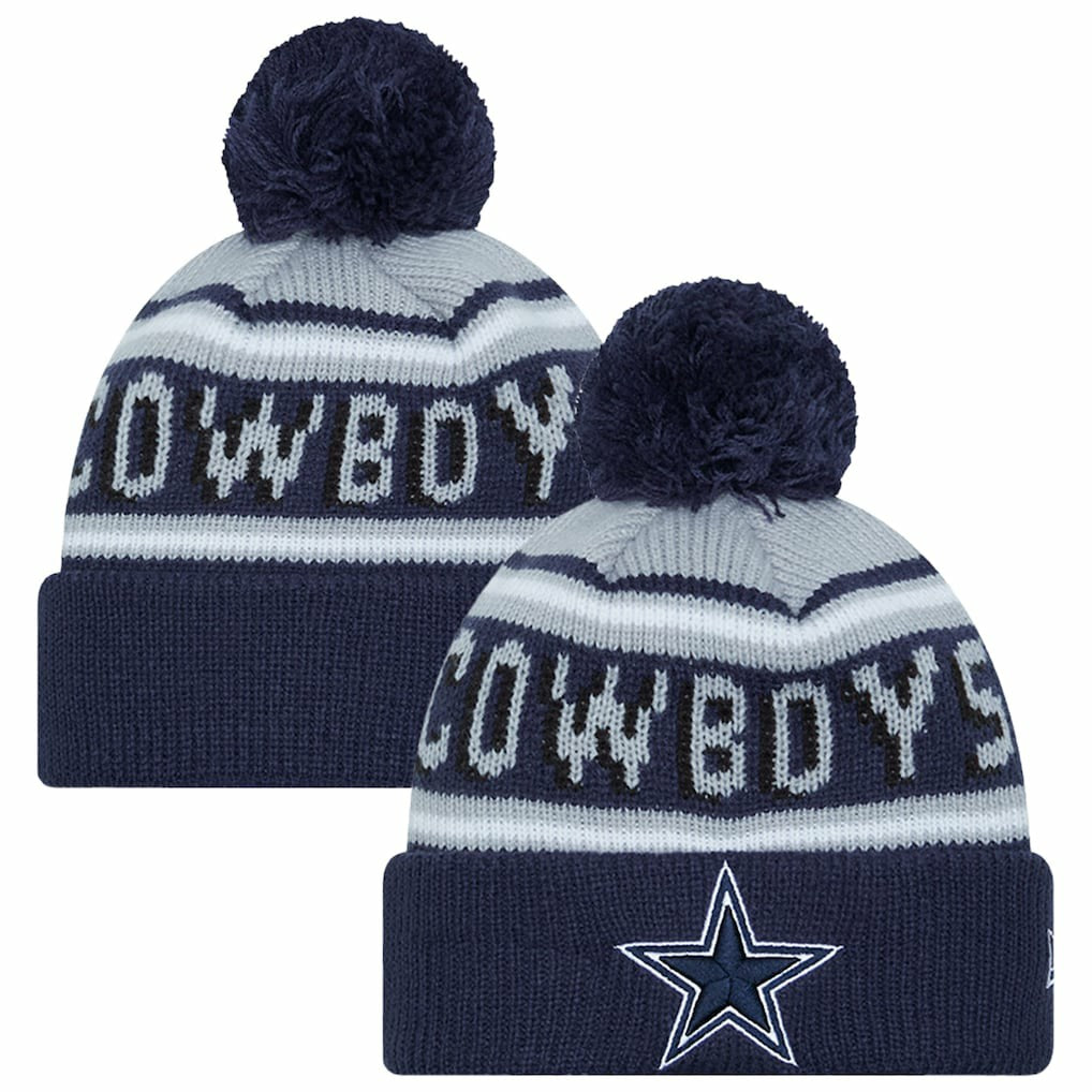 Dallas Cowboys Preschool Main Wordmark Cuffed Knit Hat with Pom | NFL Outlet