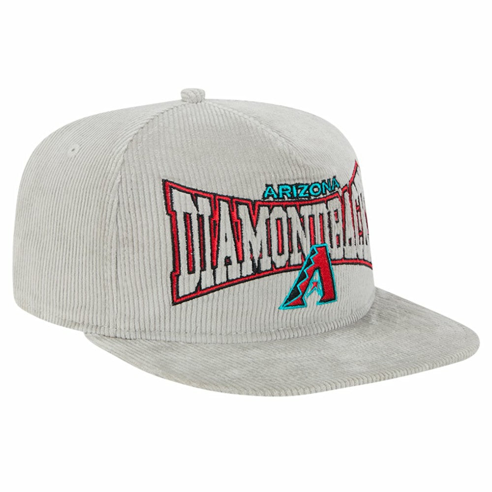 New Era Arizona Diamondbacks Gray Corduroy Golfer Snapback Hat - MLB Hats