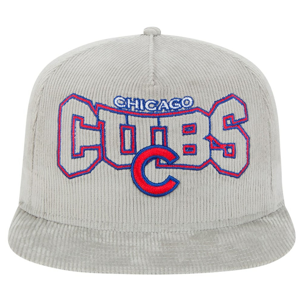 New Era Chicago Cubs Gray Corduroy Golfer Snapback Hat - MLB Hats