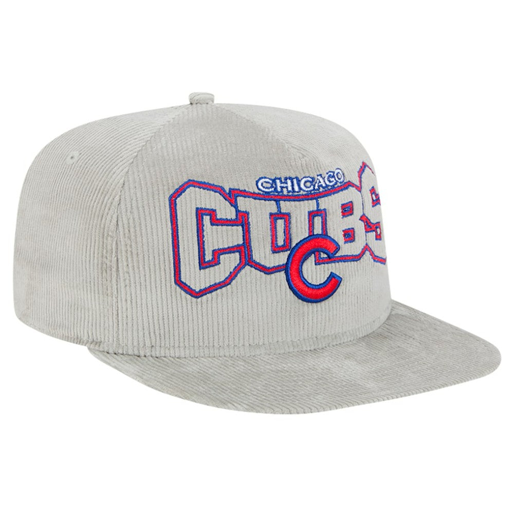 New Era Chicago Cubs Gray Corduroy Golfer Snapback Hat - MLB Hats